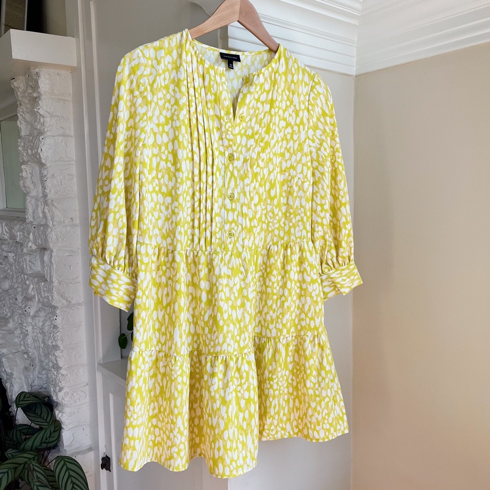 Who What Wear Yellow Leopard Print Dress